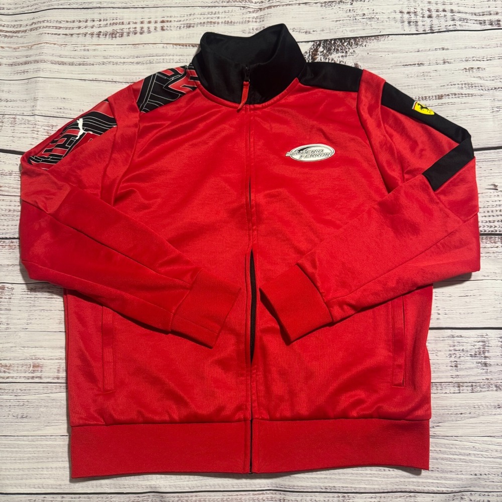 Scuderia Ferrari Track Jacket Red‎ Full Zip F1 Formula One Men's Size Large